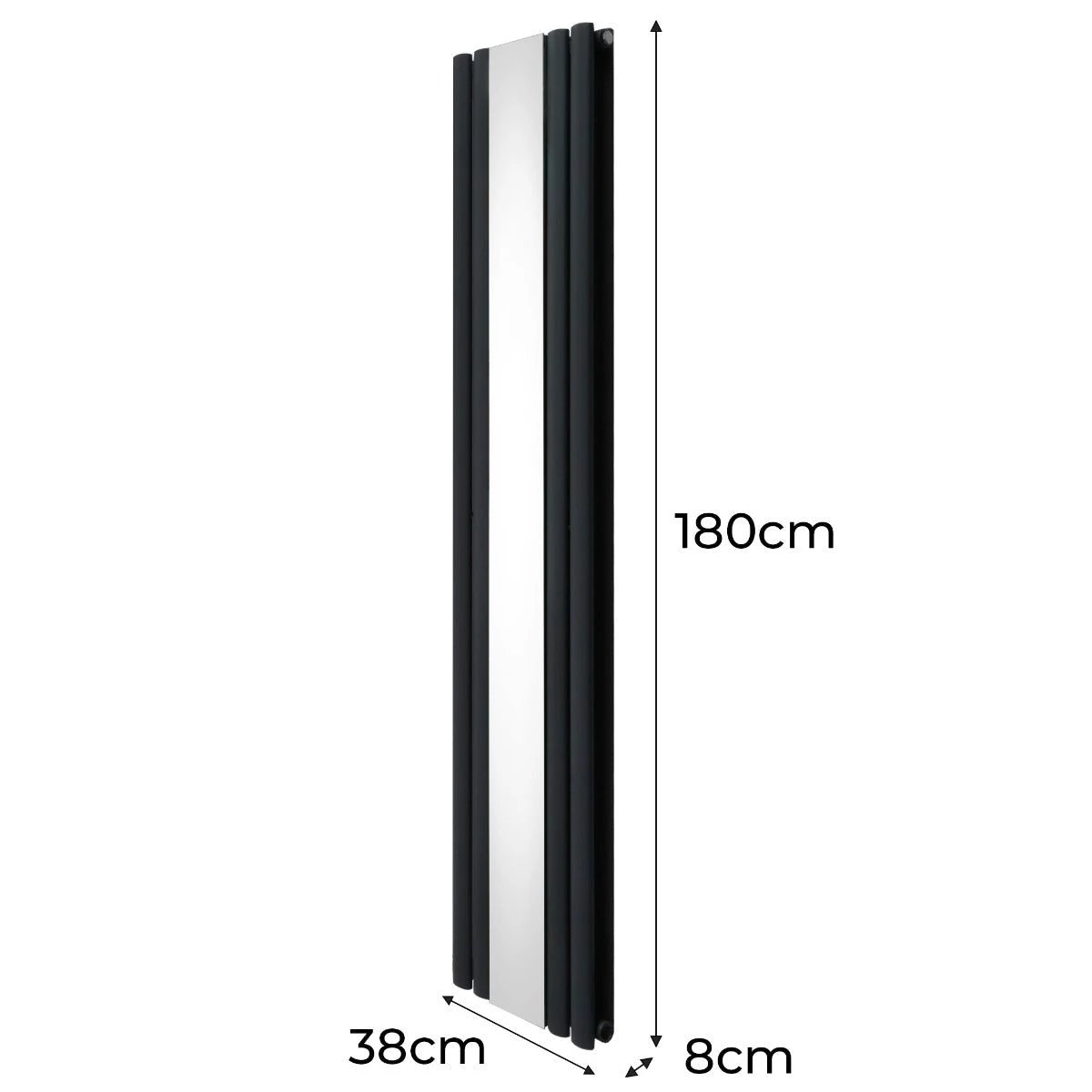 Premium Oval Mirror Radiator 1800x380mm Homes by Monster Shop