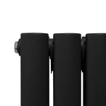 Syncx Oval Mirror Radiator 1800mm x 380mm Central Mirror Black Finish for Modern Homes by Monster Shop