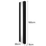 Monster Shop Syncx Oval Mirror Radiator 1800mm x 380mm Central Mirror Black Finish for Modern Homes - Radiator