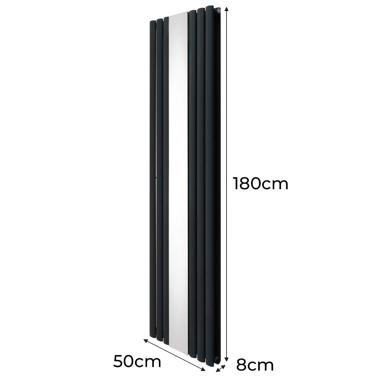Monster Shop Syncx Oval Radiator 1800x500 Mirror Grey Home - Radiator