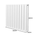 Premium Oval Column Radiator 600x600 White Carbon Steel 1.5mm For Home Heating Residential by Monster Shop
