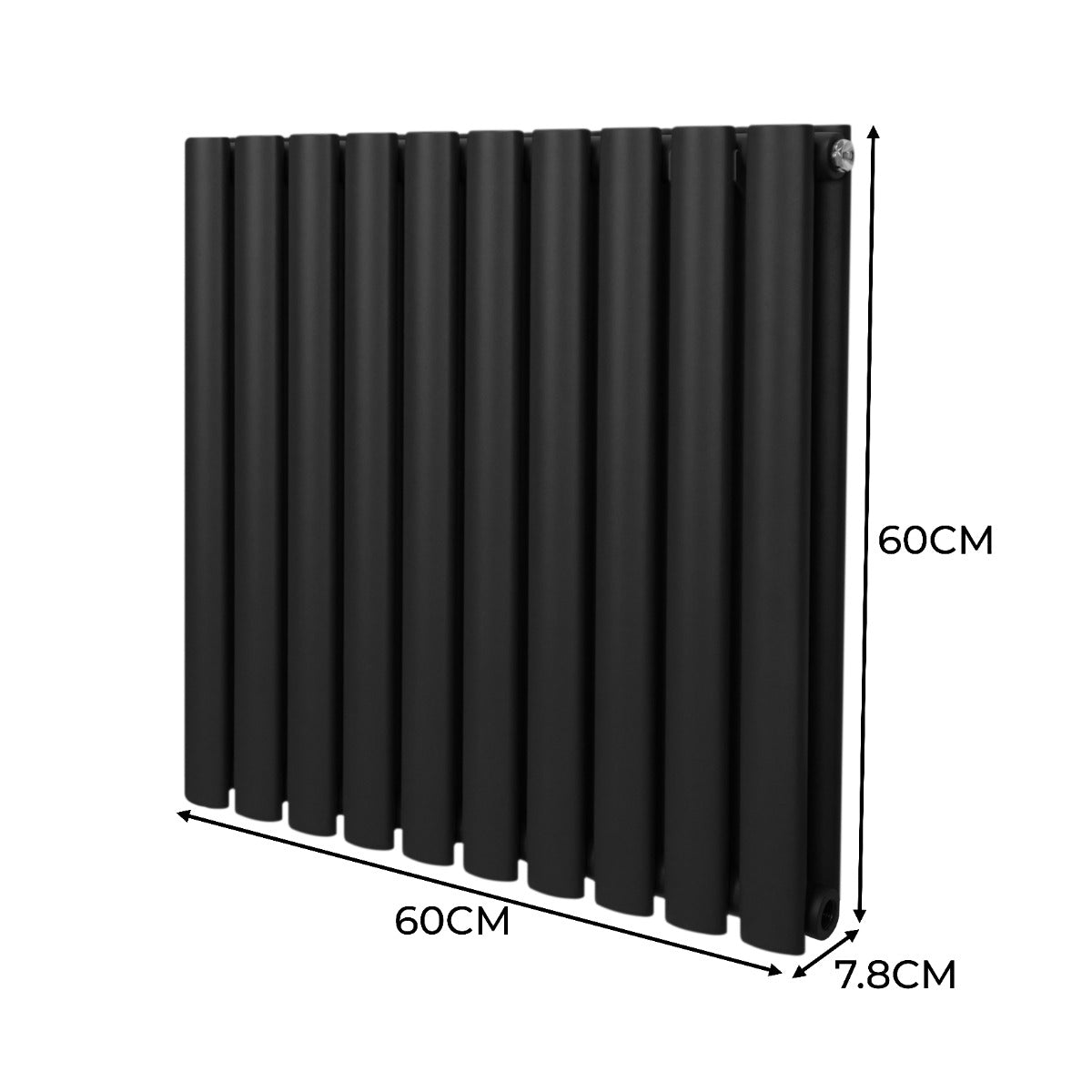 Premium Oval Column Radiator 600mm x 600mm Black 1.5mm Carbon Steel Energy Efficient For Homes