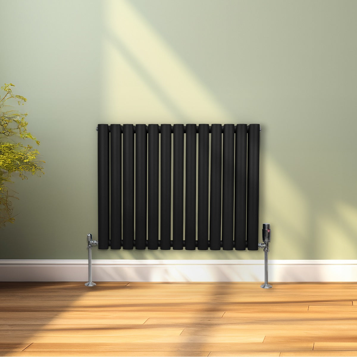 Black Oval Radiator 600x780mm Carbon Steel Home