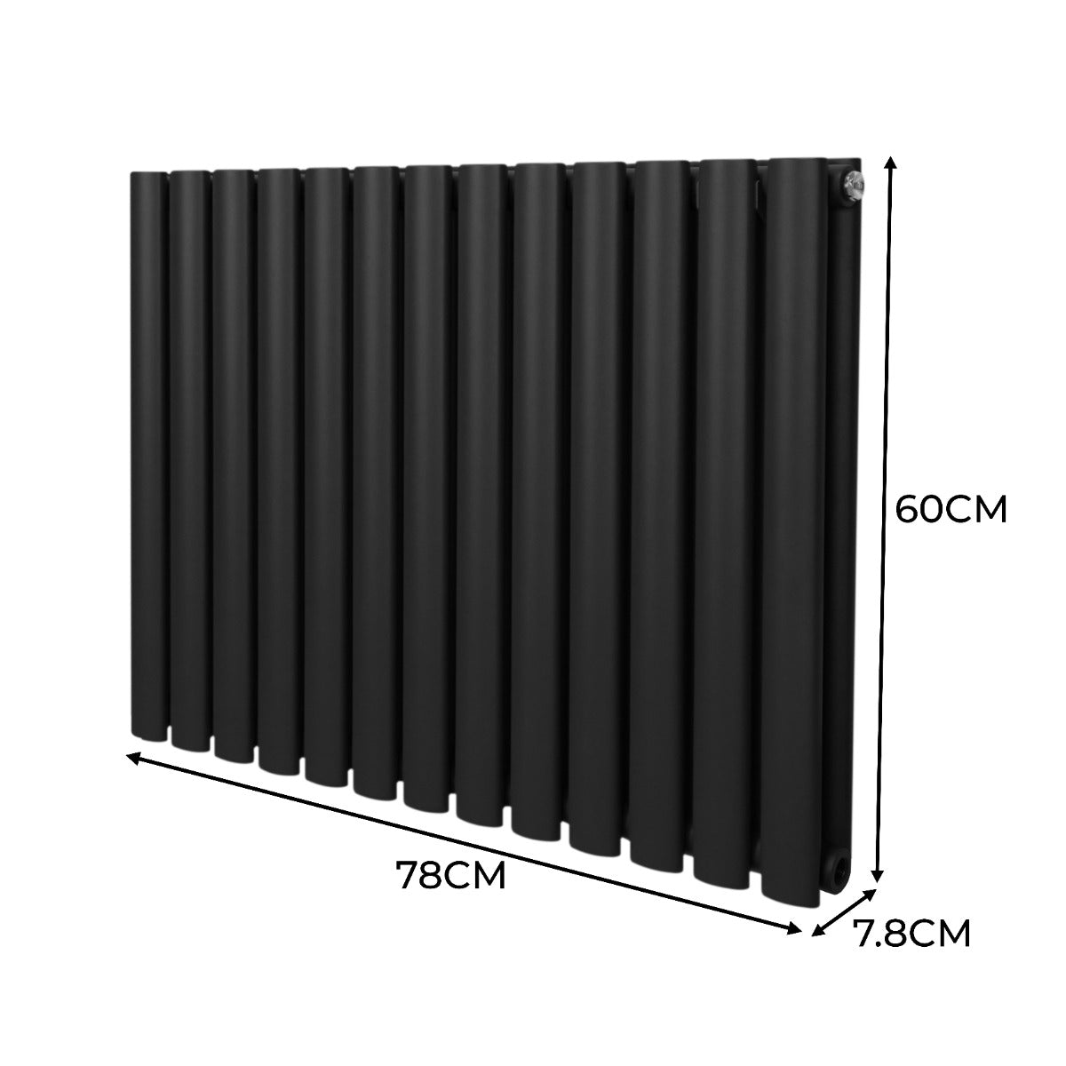 Black Oval Radiator 600x780mm Carbon Steel Home