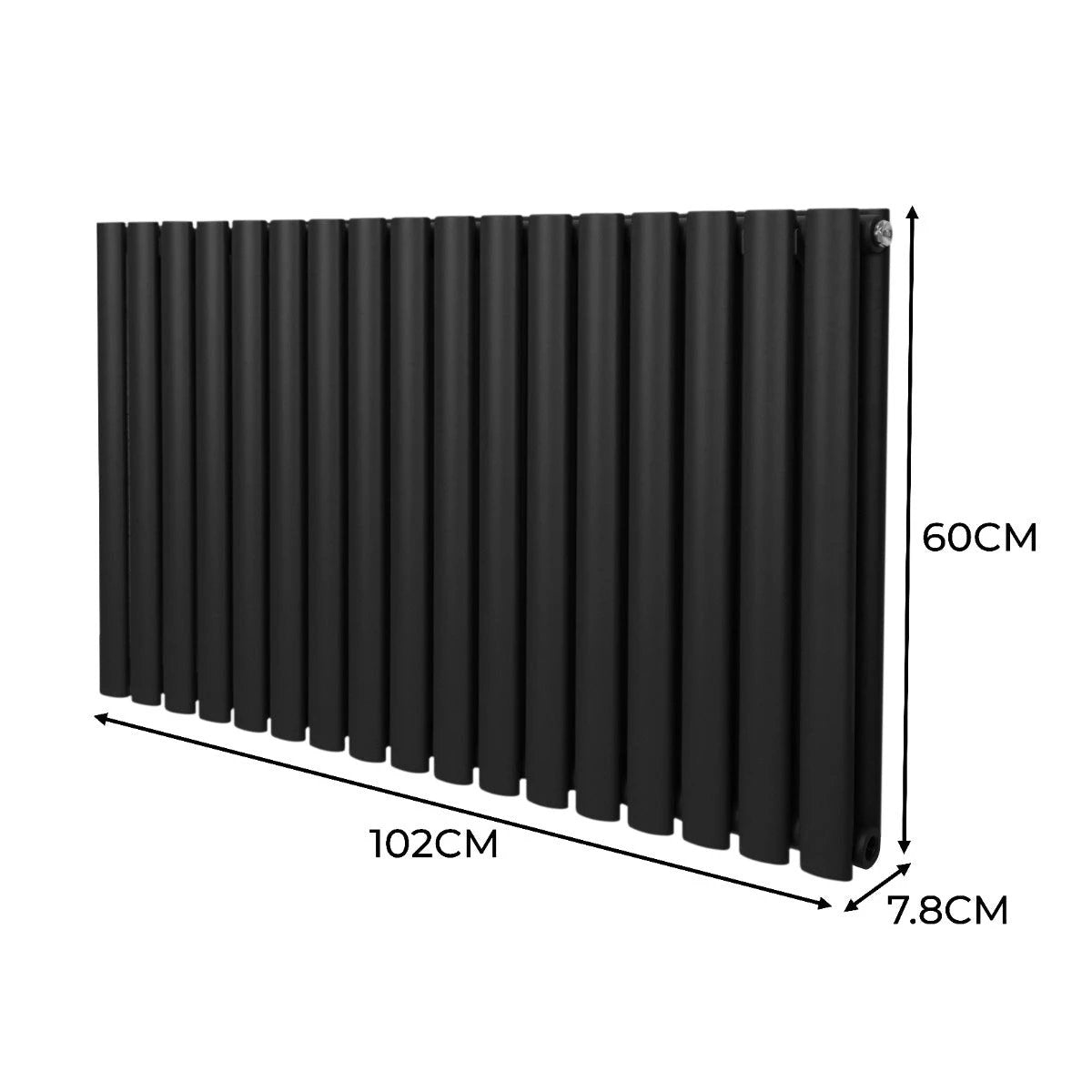 Monster Shop Premium Oval Column Radiator 600x1020 Black Home - Radiator