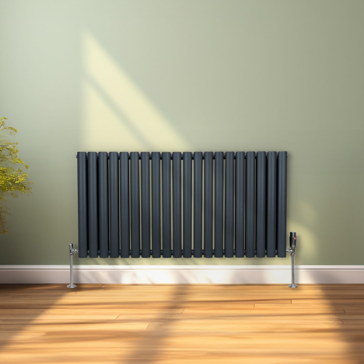 Premium Oval Column Radiator 600mm By 1200 mm Anthracite Finish For Living Rooms