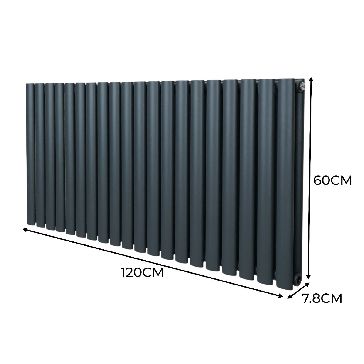 Premium Oval Column Radiator 600mm By 1200 mm Anthracite Finish For Living Rooms