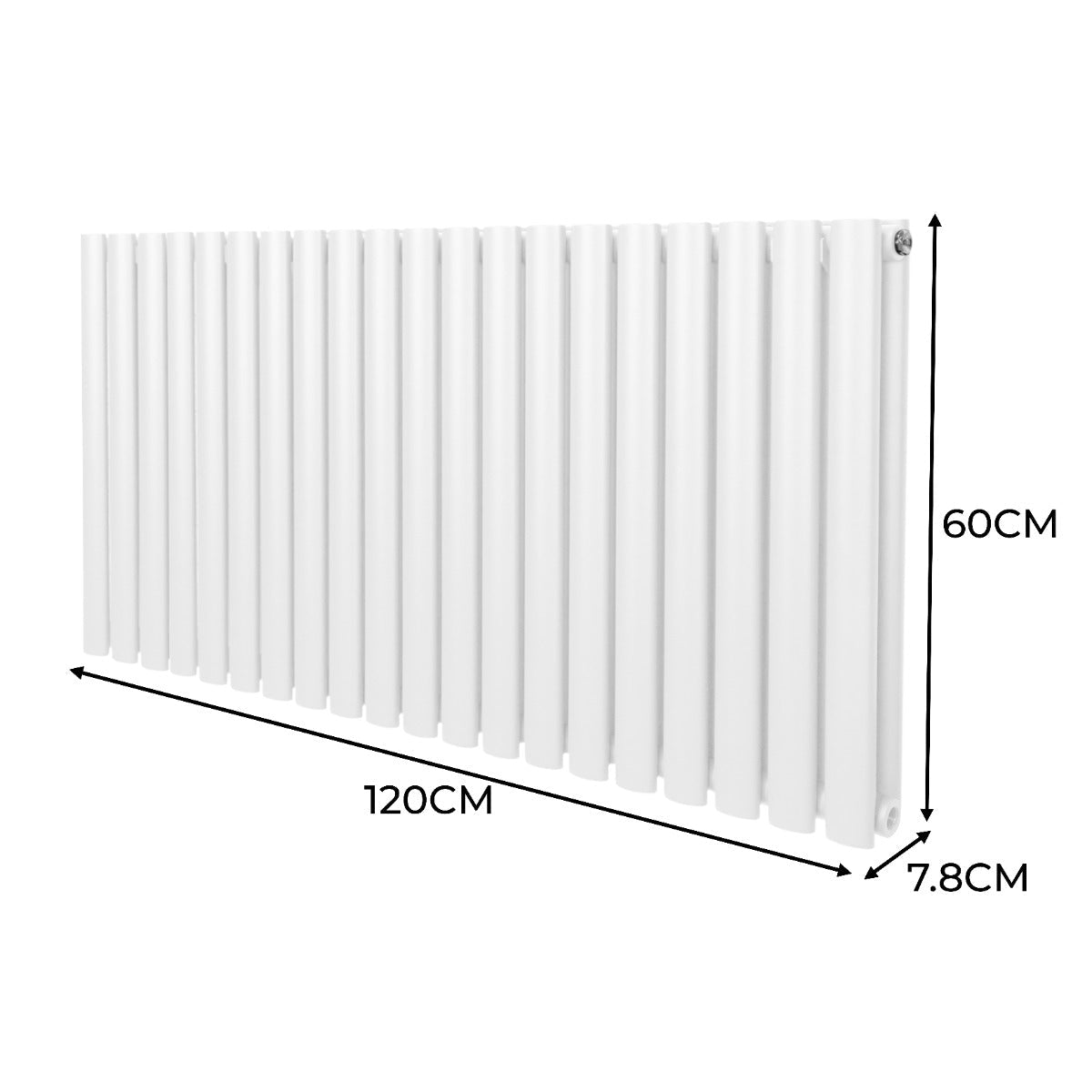 Premium Oval Column Radiator 600mm By 1200mm White Carbon Steel 1.5mm For Home Heating