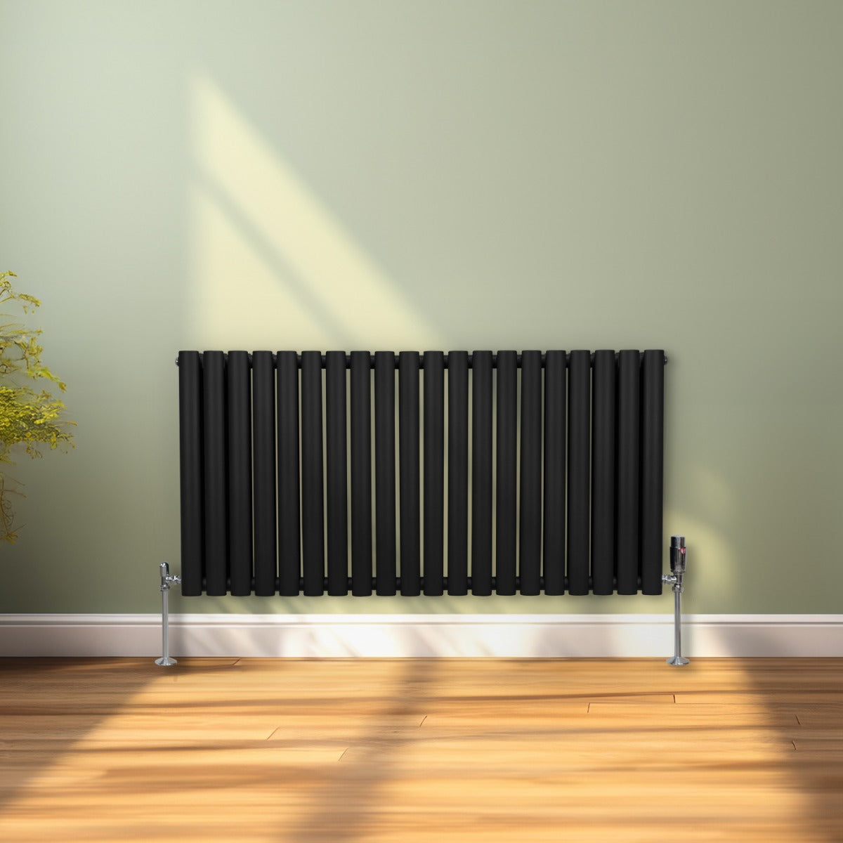 Syncx Oval Column Radiator 600x1200 Black Home