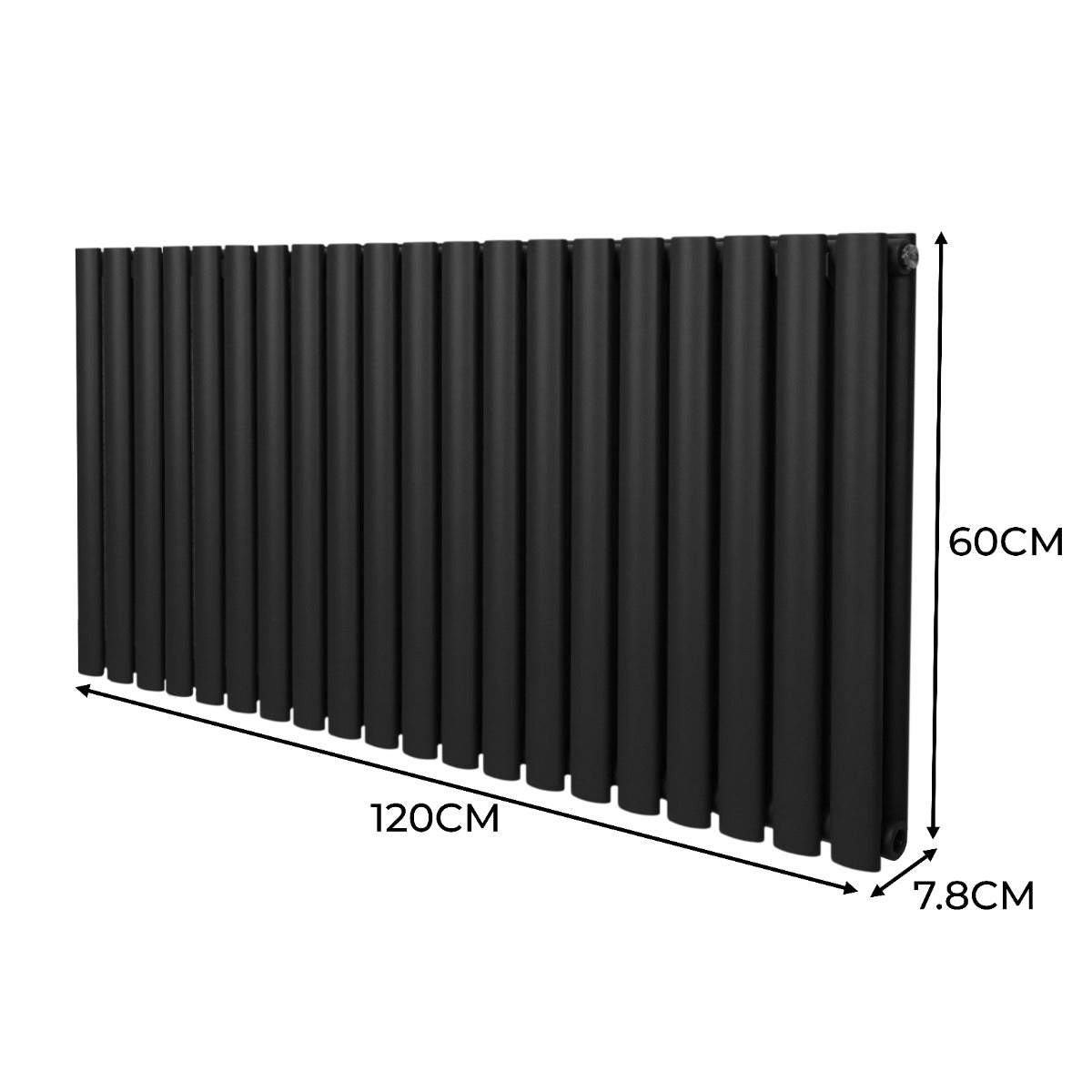 Syncx Oval Column Radiator 600x1200 Black Home
