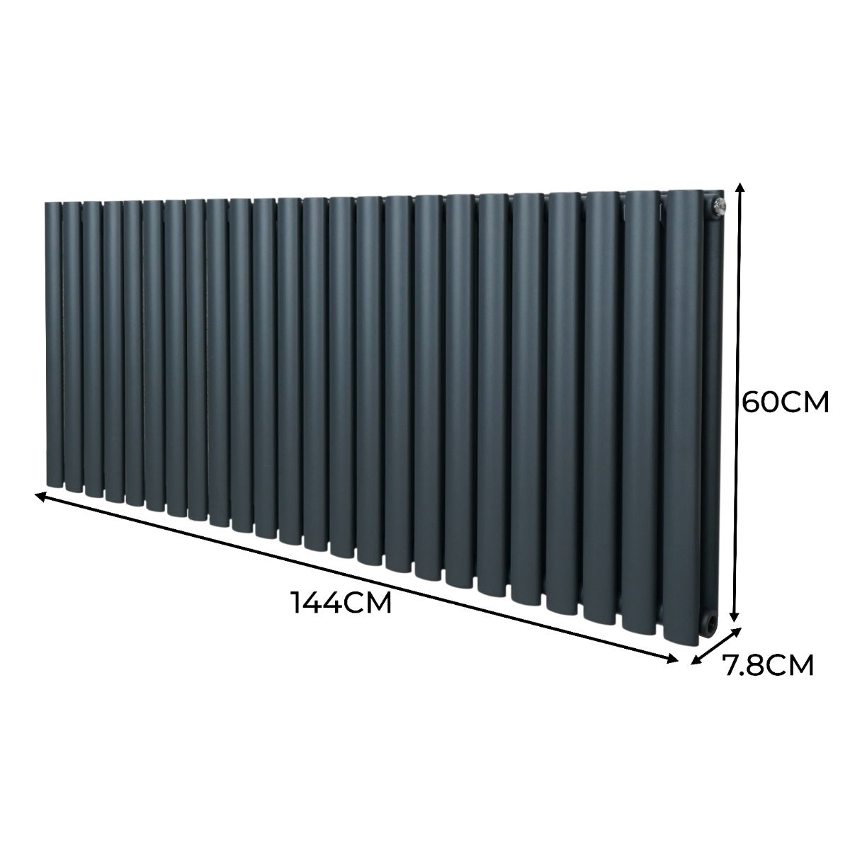 Syncx Oval Column Radiator 600mm By 1440mm Anthracite Finish Wall Mounted For Modern Homes
