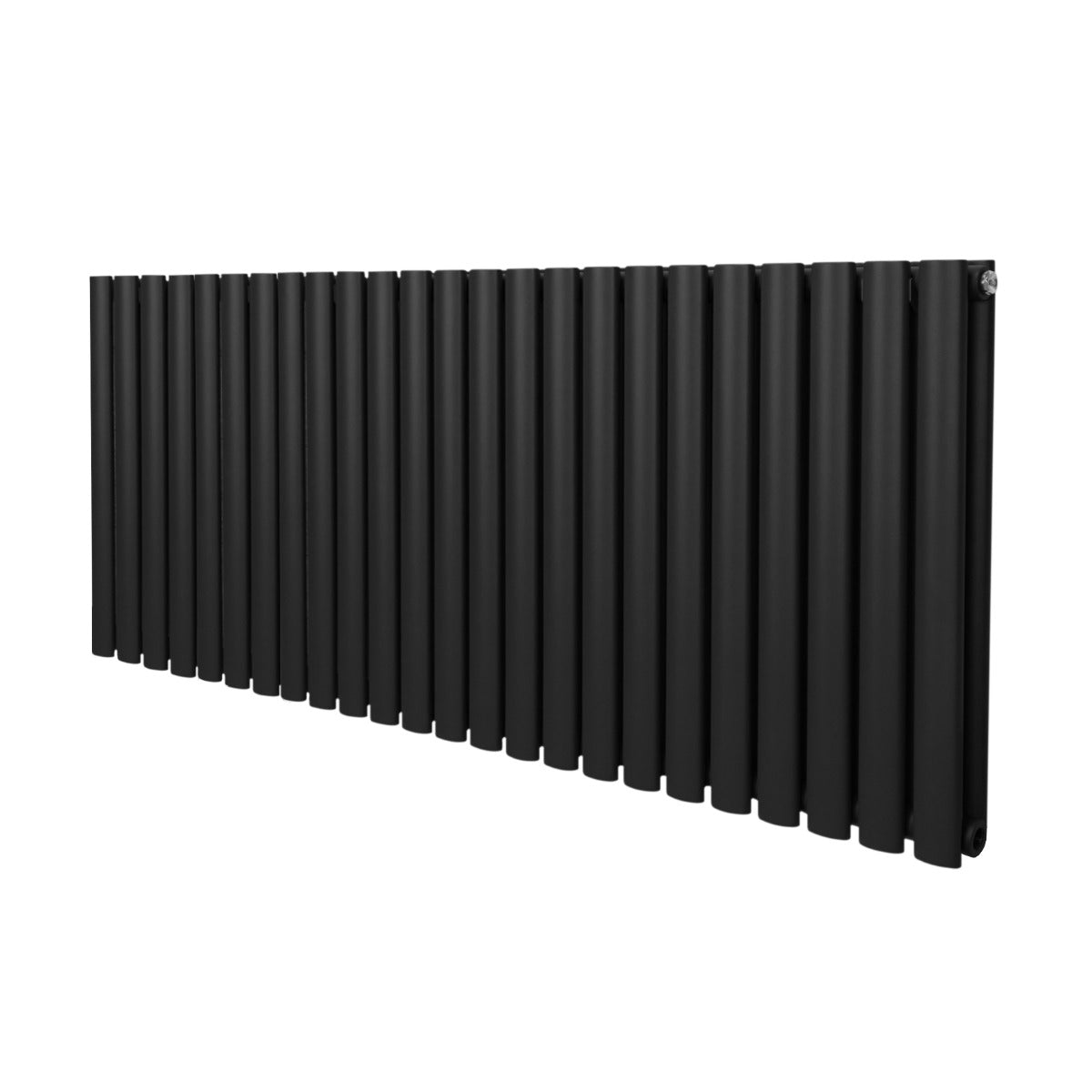 Black Oval Column Radiator 600x1440 Slim Steel