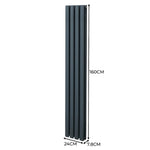 Monster Shop Eco Oval Radiator 1600x240 Carbon Steel Heating - Radiator