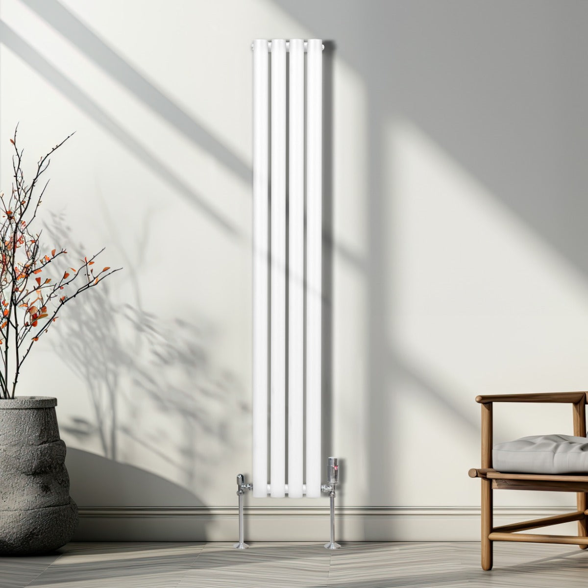 Premium Oval Column Radiator 1600x240mm White 1.5mm Carbon Steel For Home Heating