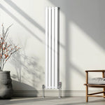 Monster Shop Premium Oval Column Radiator 1600x240mm White 1.5mm Carbon Steel For Home Heating - Radiator