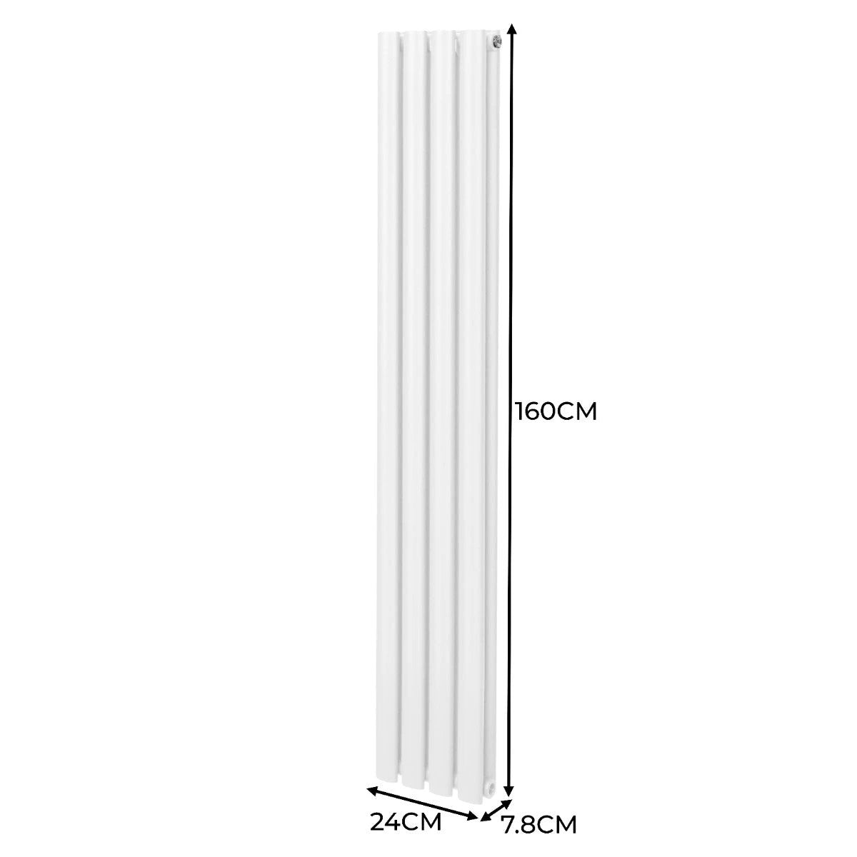 Premium Oval Column Radiator 1600x240mm White 1.5mm Carbon Steel For Home Heating by Monster Shop