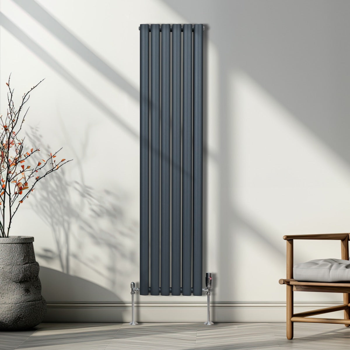 Premium Oval Radiator 1600x360mm Anthracite Home