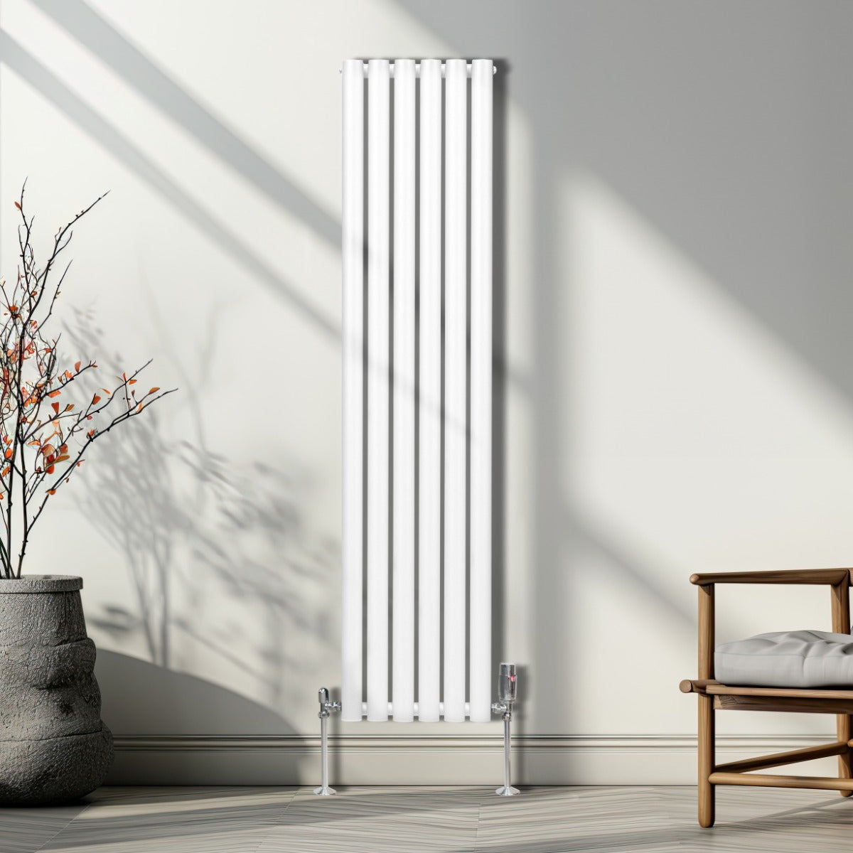 Premium Oval Column Radiator 1600x360mm White Carbon Steel 1.5mm For Home Heating