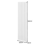Premium Oval Column Radiator 1600x360mm White Carbon Steel 1.5mm For Home Heating by Monster Shop