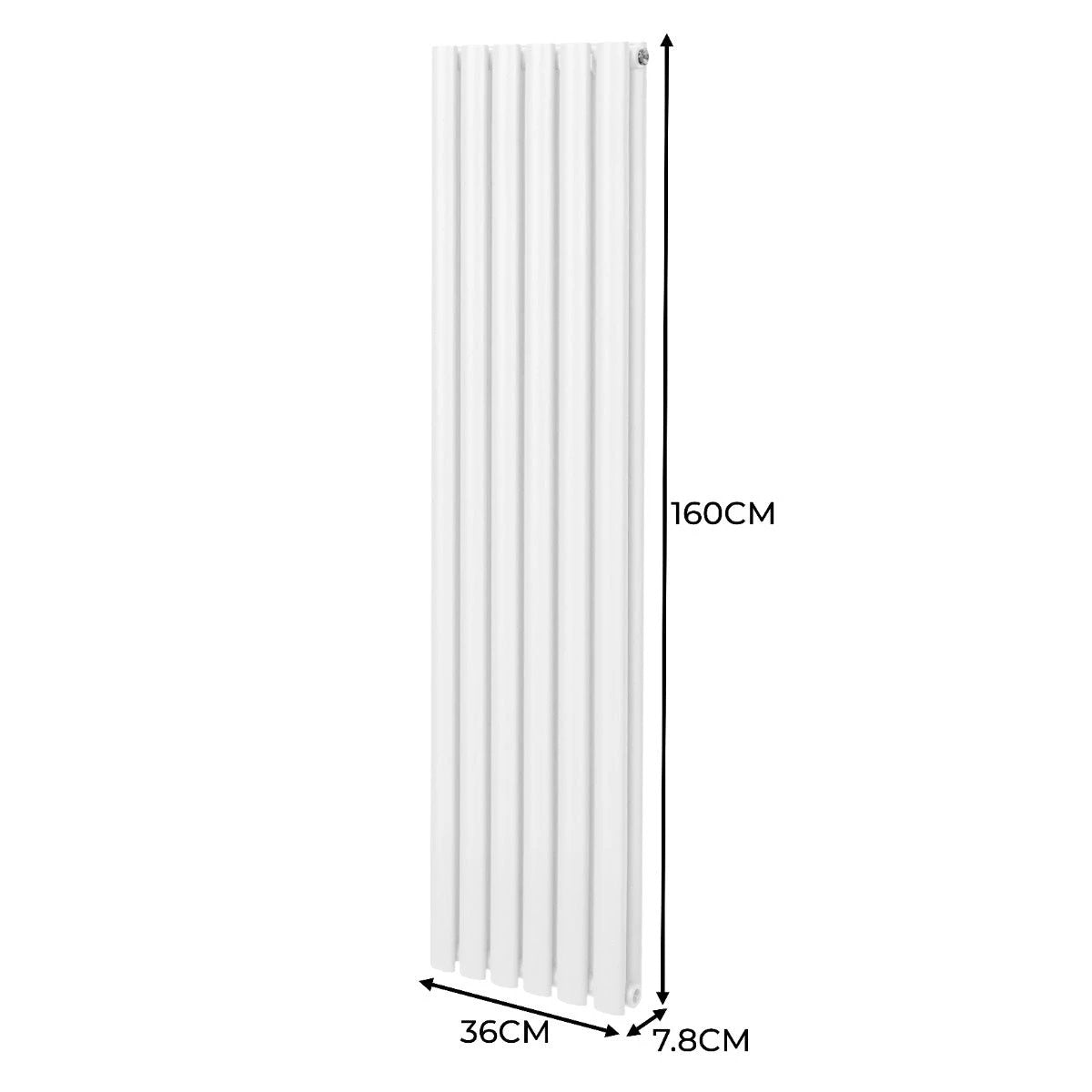 Premium Oval Column Radiator 1600x360mm White Carbon Steel 1.5mm For Home Heating by Monster Shop