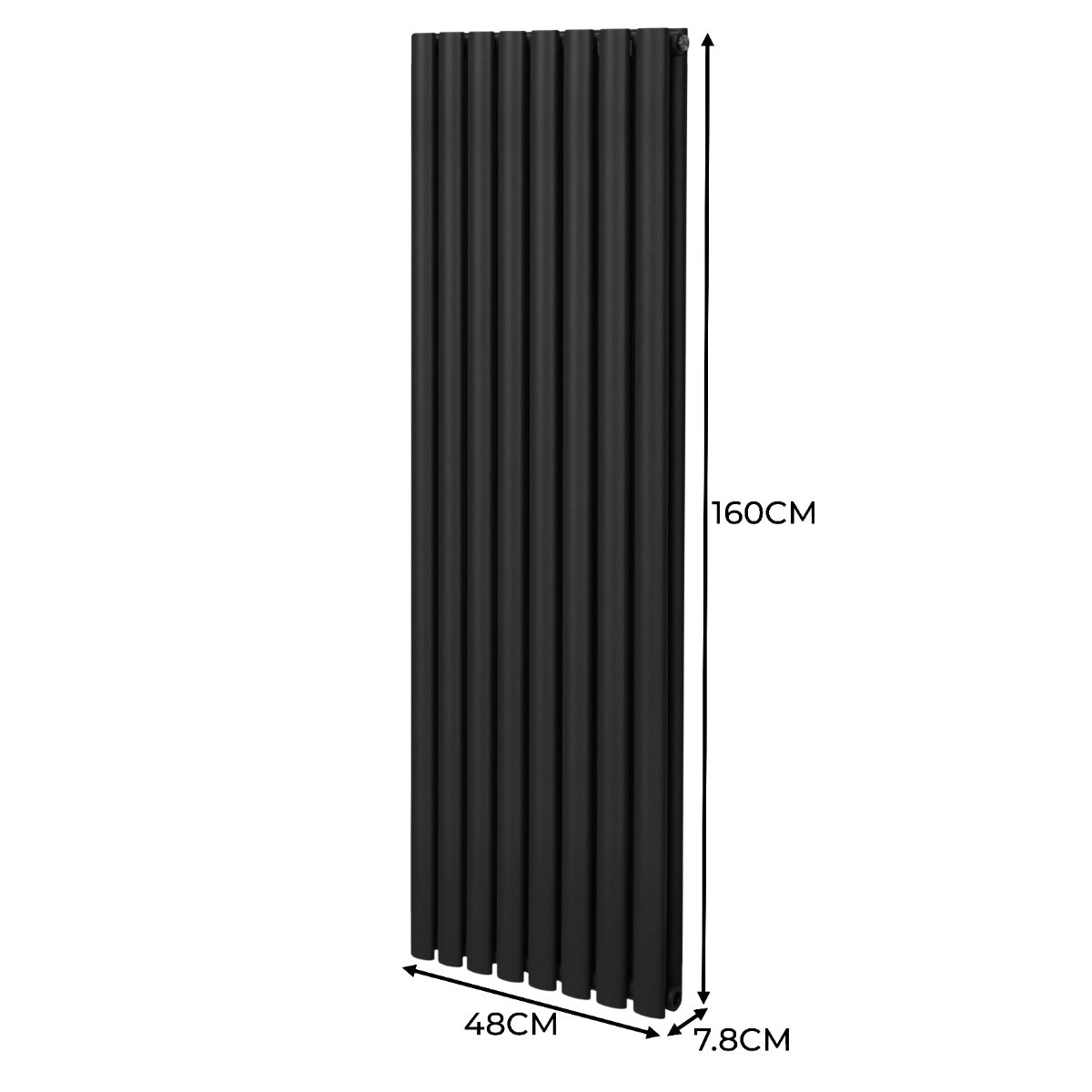 Premium Oval Radiator 1600x480 Black Finish Homes