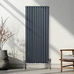 Premium Oval Column Radiator 1600x600mm Anthracite Grey High Efficiency Carbon Steel for Modern Homes by Monster Shop