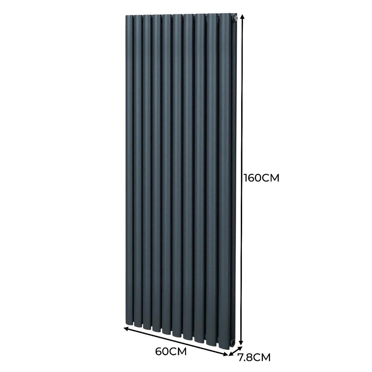Premium Oval Column Radiator 1600x600mm Anthracite Grey High Efficiency Carbon Steel for Modern Homes by Monster Shop