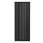 Premium Oval Column Radiator 1600x600mm Black Carbon Steel 1.5mm Energy Efficient Home Heating by Monster Shop