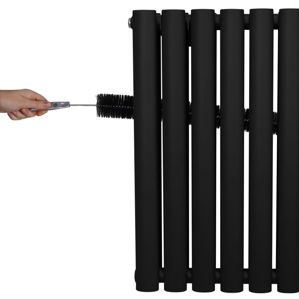 Monster Shop Premium Oval Column Radiator 1600x600mm Black Carbon Steel 1.5mm Energy Efficient Home Heating - Radiator
