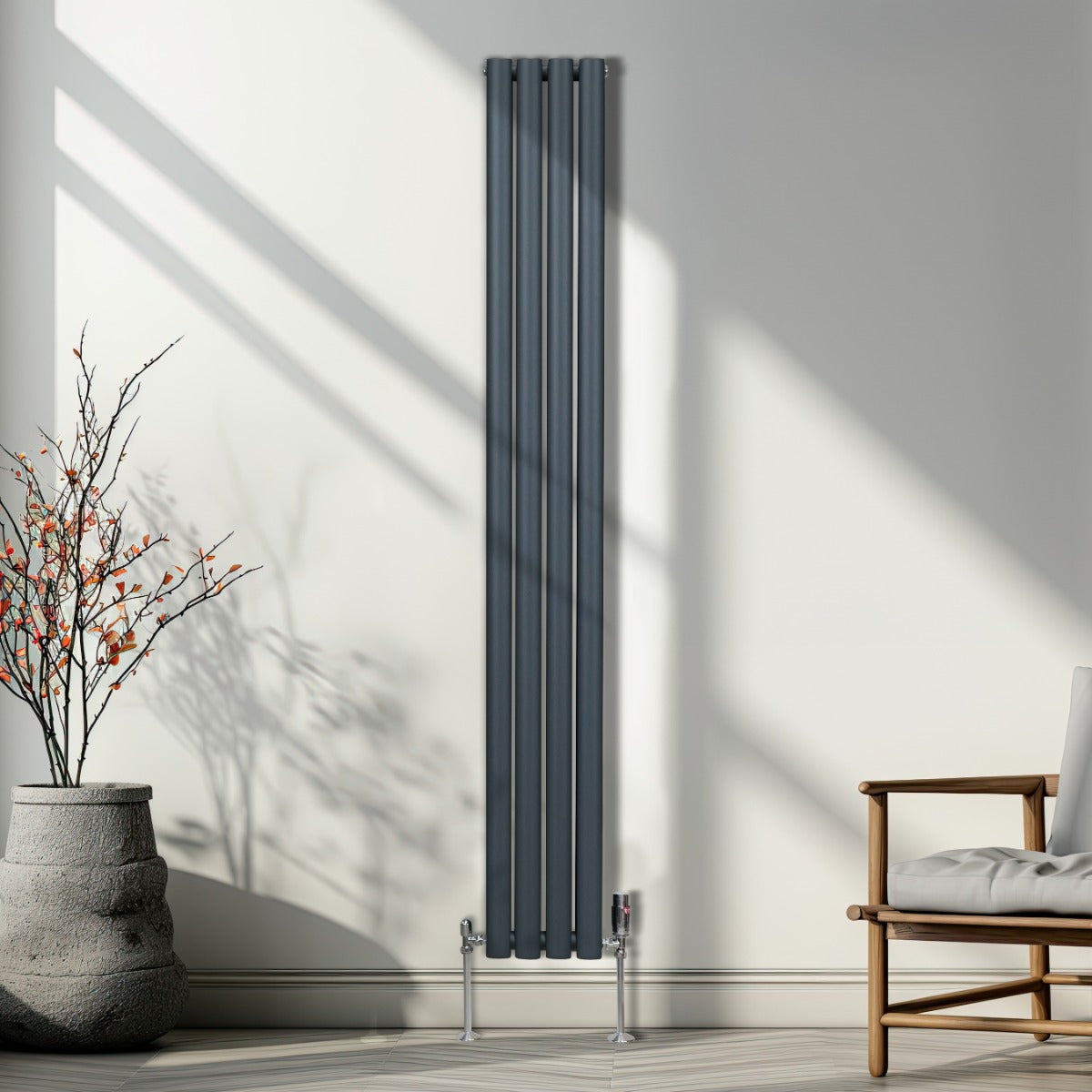 Syncx Oval Radiator 1800x240 Anthracite Home
