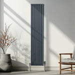 Monster Shop Premium Oval Column Radiator 1800mm x 360mm Carbon Steel 1.5mm Anthracite Home Heating - Radiator