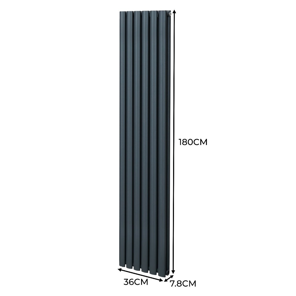 Premium Oval Column Radiator 1800mm x 360mm Carbon Steel 1.5mm Anthracite Home Heating