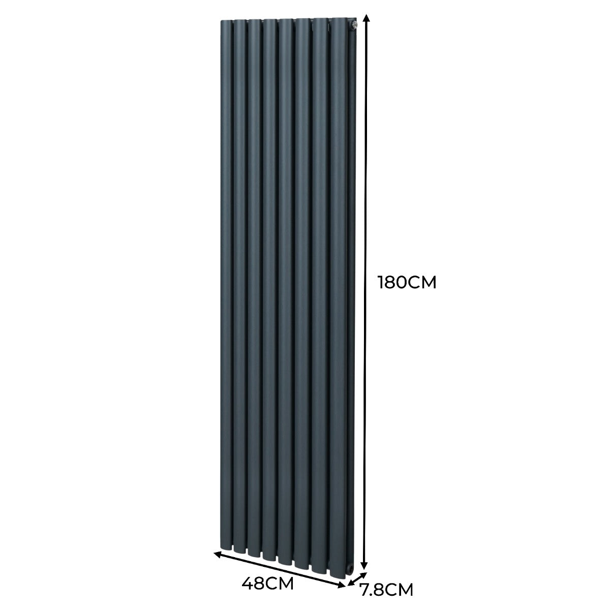 Premium Oval Column Radiator 1800x480mm 1.5mm Carbon Steel Anthracite Home Heating