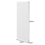 Premium Oval Column Radiator 1800mm x 600mm White Energy Efficient 1.5mm Carbon Steel for Modern Homes by Monster Shop