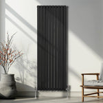 Premium Oval Column Radiator 1800x600 Black Home by Monster Shop