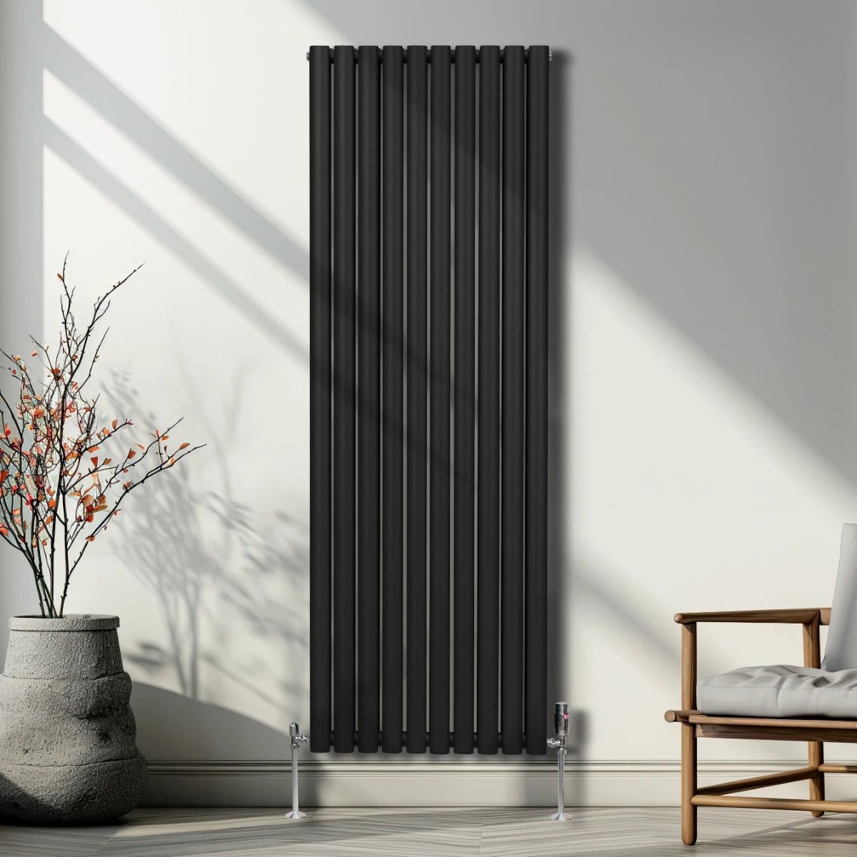 Premium Oval Column Radiator 1800x600 Black Home by Monster Shop