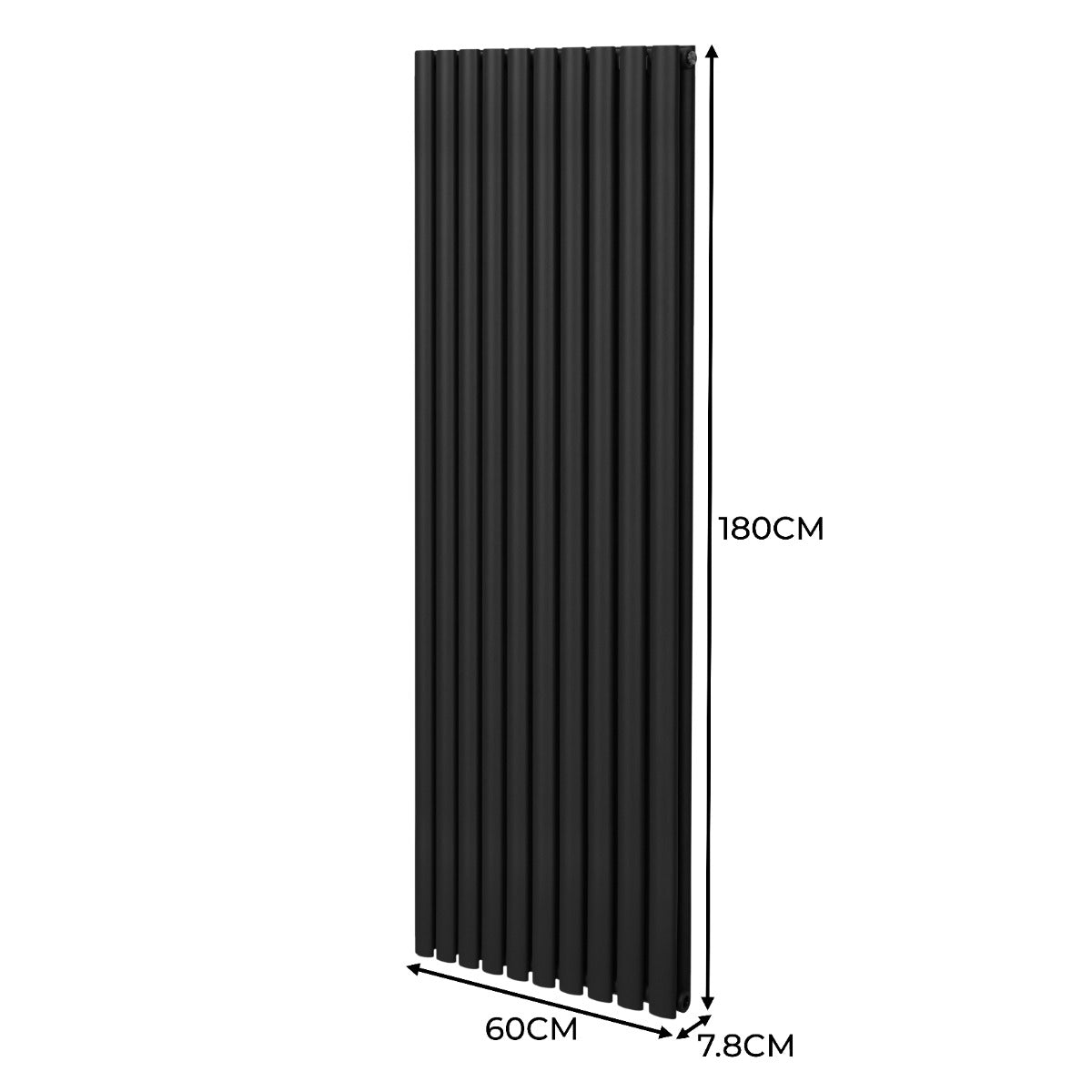 Premium Oval Column Radiator 1800x600 Black Home