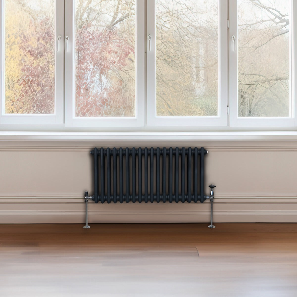 Premium Traditional Radiator 300x832mm Anthracite Finish 1.5mm Carbon Steel For Homes