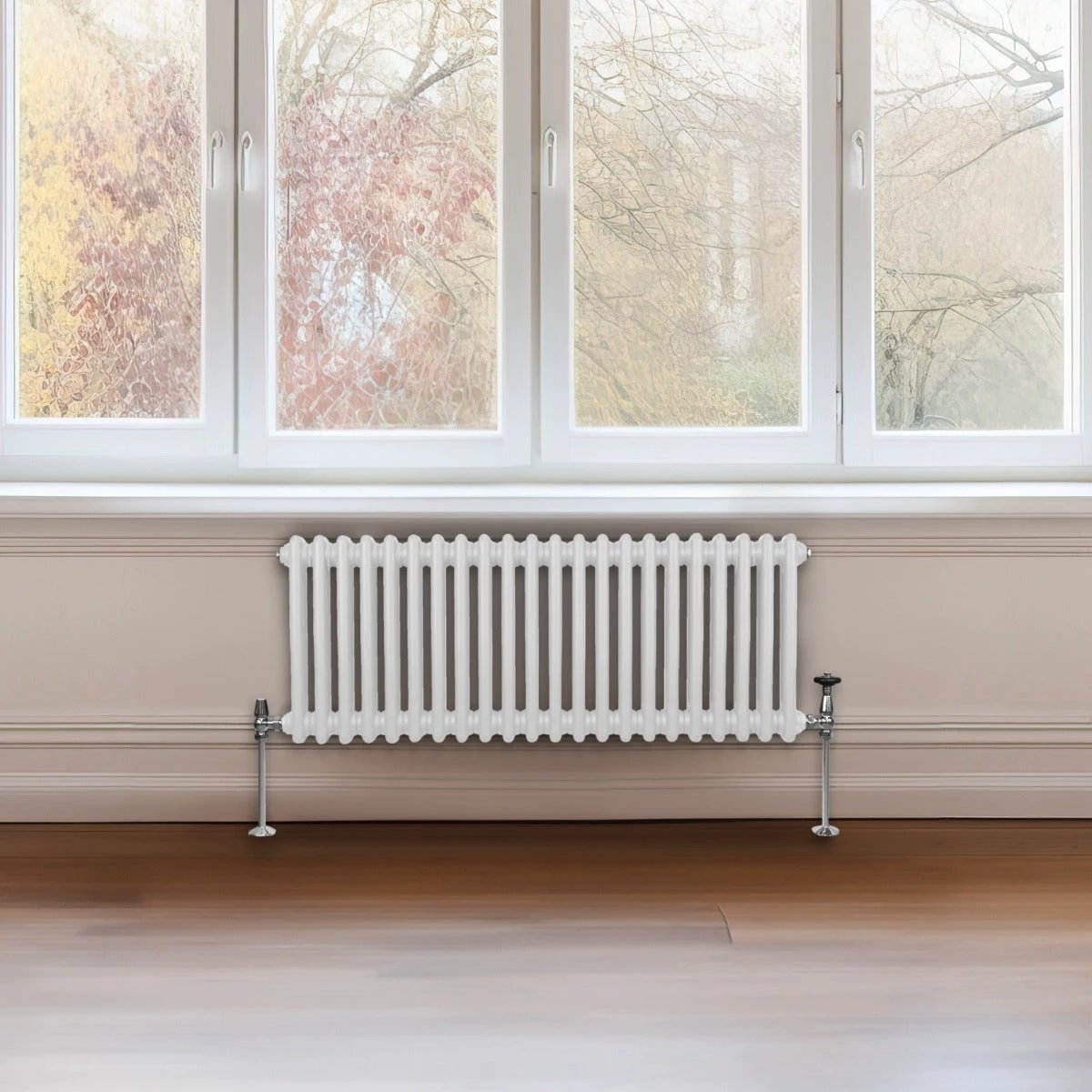 Traditional 2-Column Radiator 300x1012mm White by Monster Shop