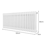 Traditional 2-Column Radiator 300x1012mm White by Monster Shop