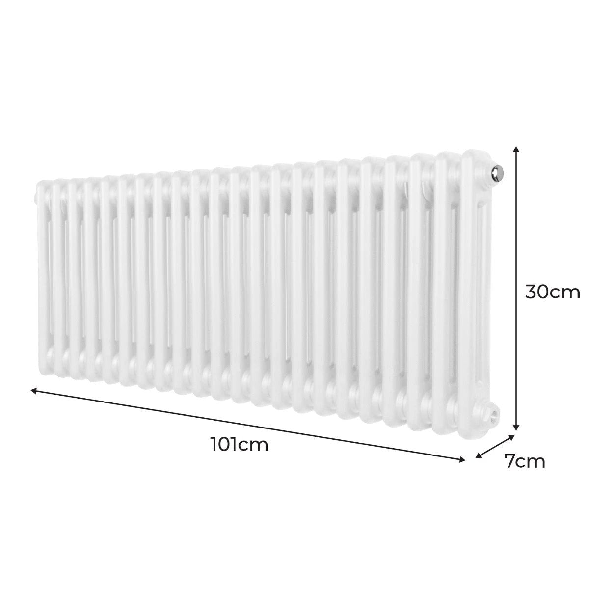 Traditional 2-Column Radiator 300x1012mm White by Monster Shop