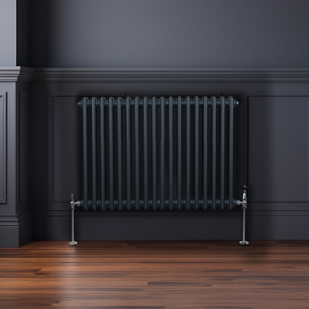 Premium Traditional Two Column Radiator 600 x 832mm Anthracite Grey Home Heating Energy Efficient