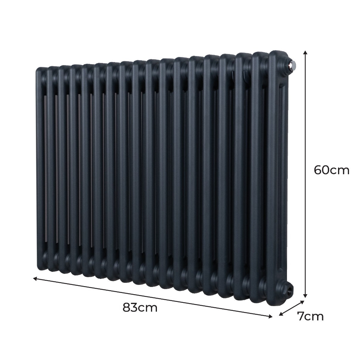Premium Traditional Two Column Radiator 600 x 832mm Anthracite Grey Home Heating Energy Efficient