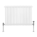 Monster Shop Traditional Radiator 600x832mm White Finish Two Column Carbon Steel For Home Heating - Radiator