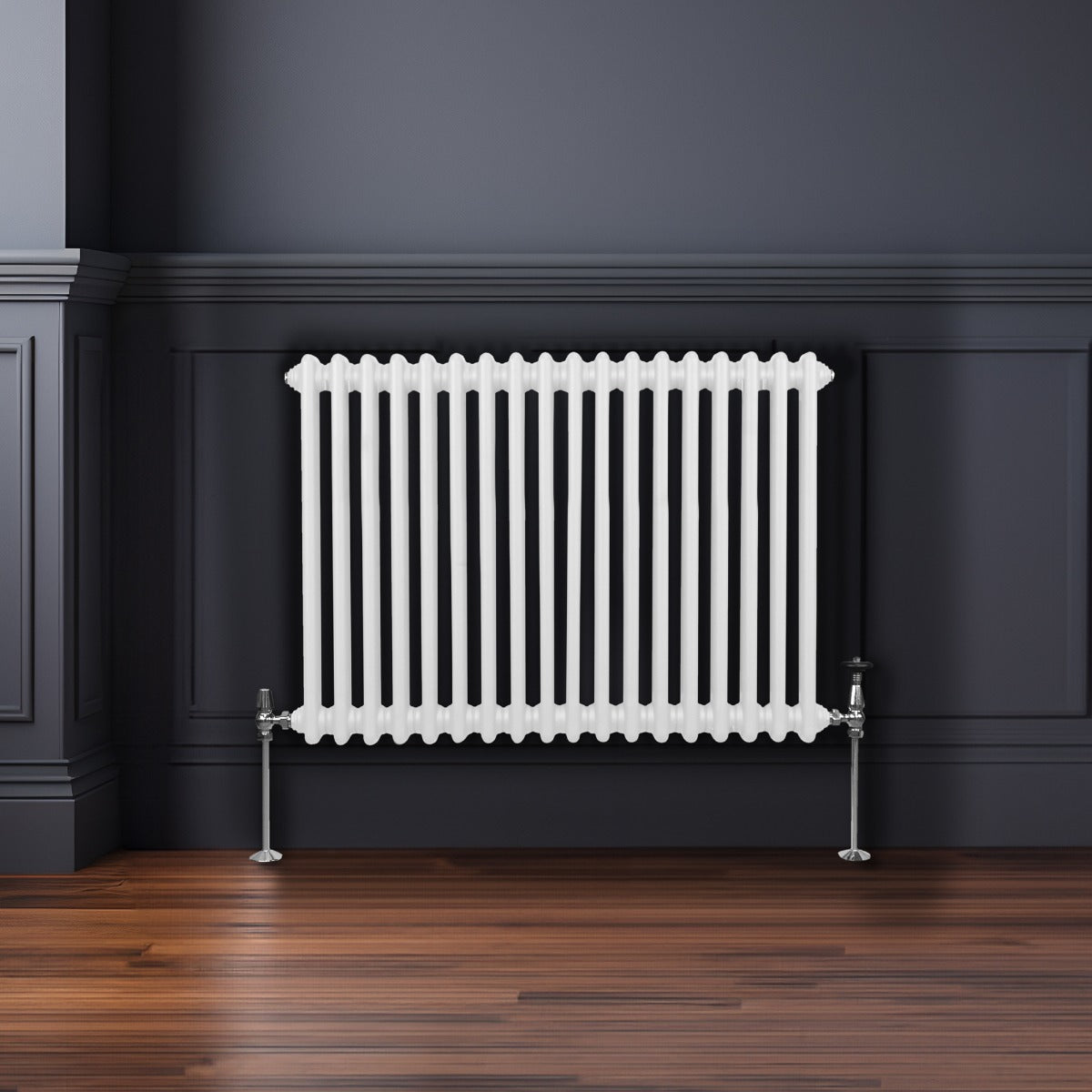 Traditional Radiator 600x832mm White Finish Two Column Carbon Steel For Home Heating