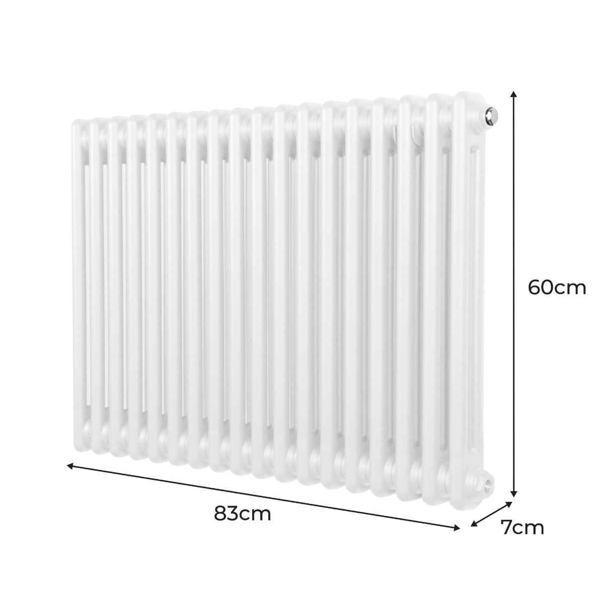 Traditional Radiator 600x832mm White Finish Two Column Carbon Steel For Home Heating
