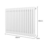 Monster Shop Traditional Radiator 600x832mm White Finish Two Column Carbon Steel For Home Heating - Radiator