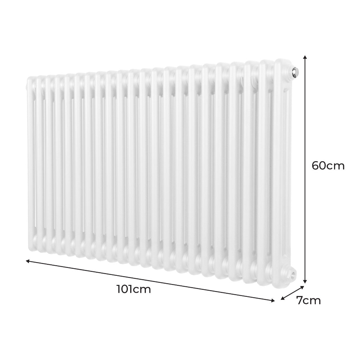 Premium Radiator 600x1012mm 2-Column Traditional White 1.5mm Carbon Steel Home Heating
