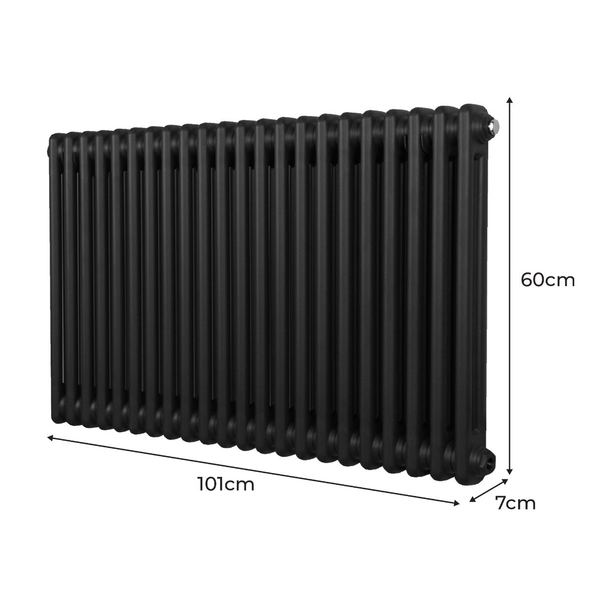 Premium 2-Column Radiator 600x1012mm Black Home