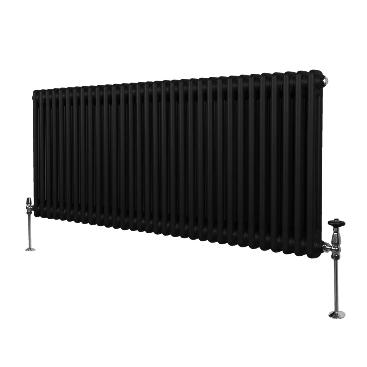 Premium Traditional TwoColumn Radiator 600x1462mm Black Carbon Steel Build For Homes With Efficient Heating And Style